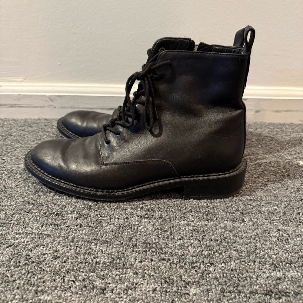 Vince Black Leather Men’s Lace-Up Boots